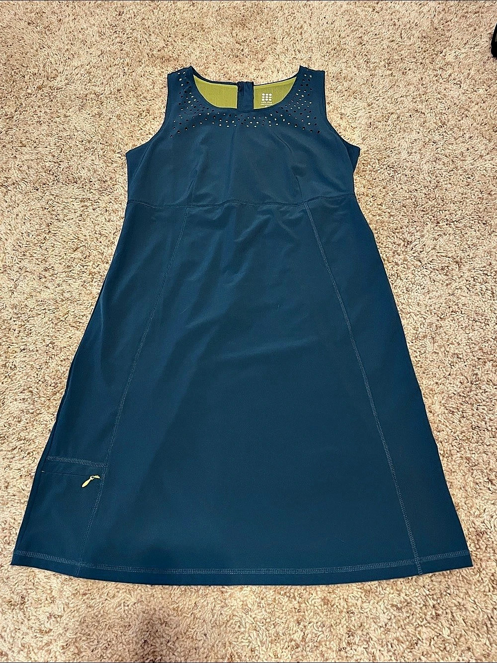 Title Nine Twisted Sister Perforated Mini Dress Blue Size 6 Like New
